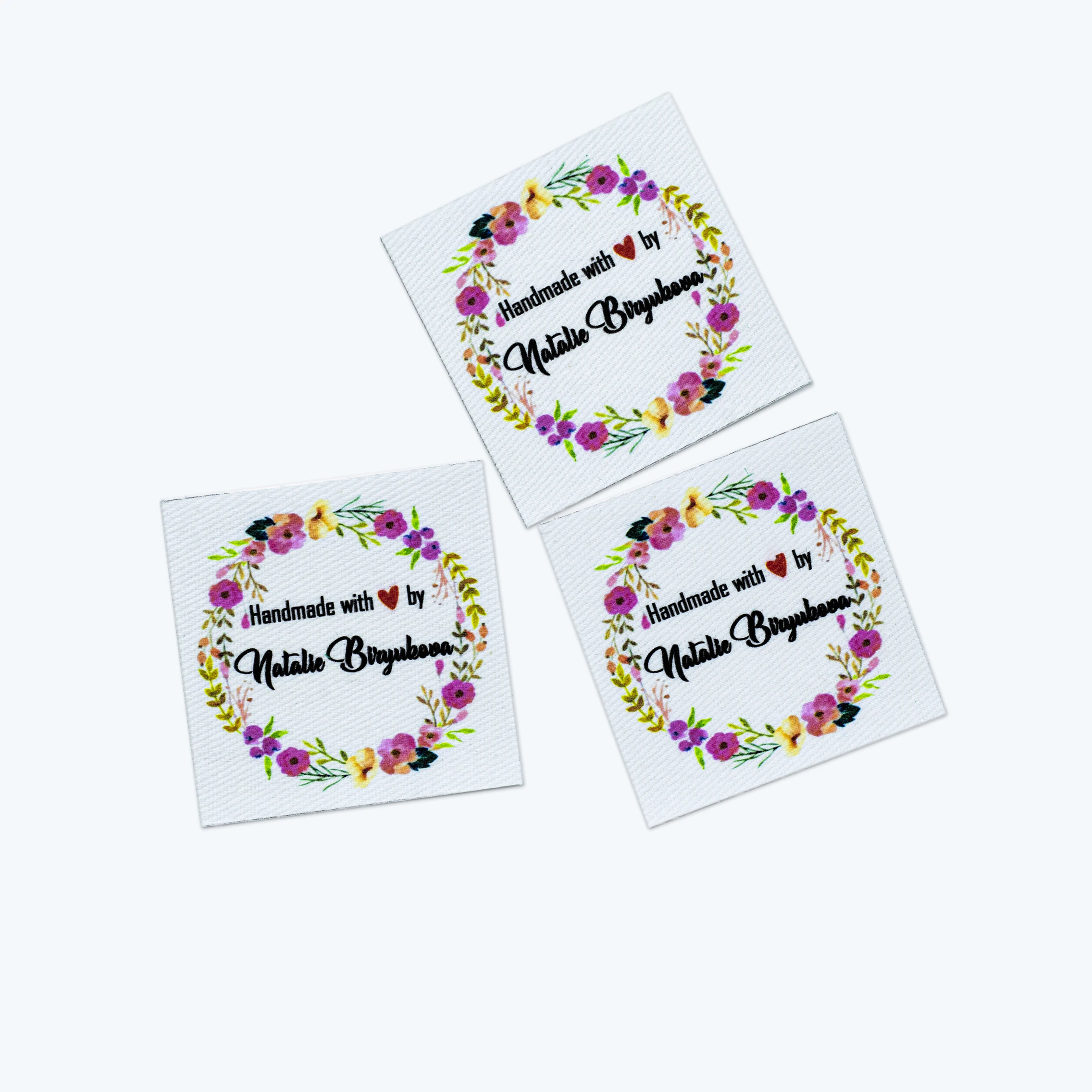 

44piece Ironing Labels, Logo or Text, Personalized Brand , Clothing Labels, Custom Design, Cotton tags (YT310)