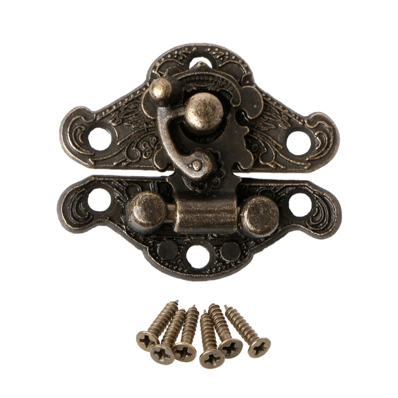 

Vintage Zinc Alloy Latch Hasp Pad Chest Lock Plate For Wood Jewelry Box Cabinet G88B