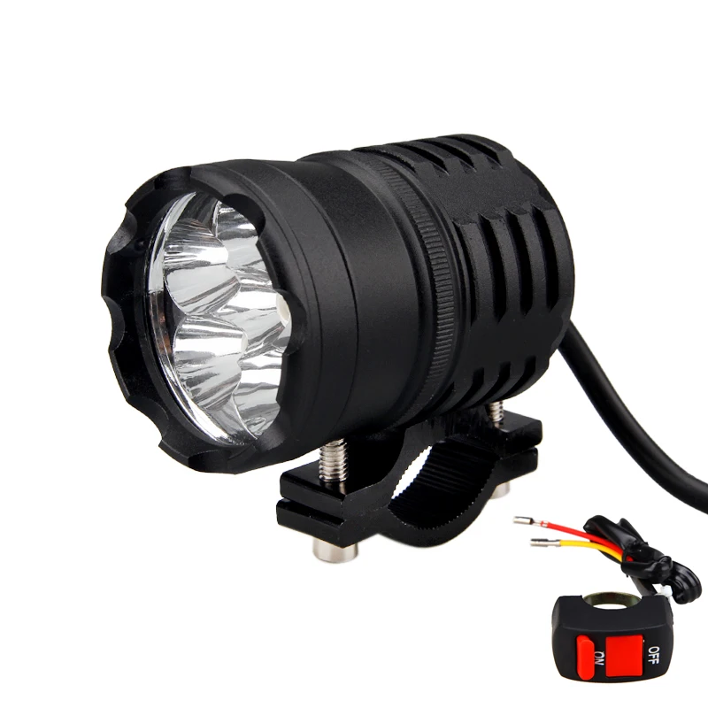 1Light 1Switch 1 или 2 шт. U50 3 Режим 60 Вт 6 светодиодный мотоциклетный головной светильник Точечный светильник светодиодный противотуманная фара дальнего света Высокая Низкая вспышки Водонепроницаемый - Цвет: 1Light 1Switch