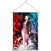 anime demon slayer kimetsu no yaiba kamado nezuko prsonalize customer made alloy fabric wall poster scroll 60x90cm 24x36inches