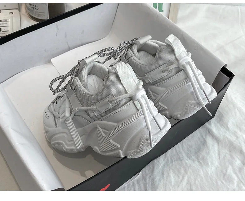 

Dad Shoes for Women Spring 2021 New Thick-soled White Sports Shoes Sneakers Women Tenis De Mujer White Women Shoes