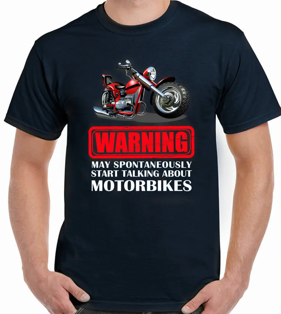 

Motorbikes Summer Cotton Short Sleeve O-Neck Men's T-Shirt Funny Motorcycle Bike Biker DTG Warning Talking About T Shirt S-3XL