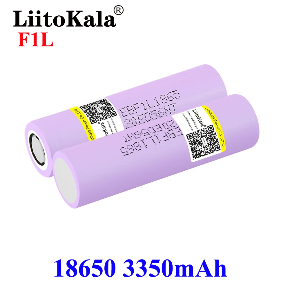 

2023 LiitoKala New Original 3.7v 18650 F1L 3350mAh Lithium Rechargeable Batteries Continuous Discharge 15A For Drone Power