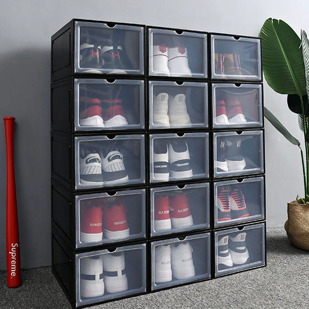 2 шт./набор прозрачная пластиковая коробка для обуви кроссовки баскетбола