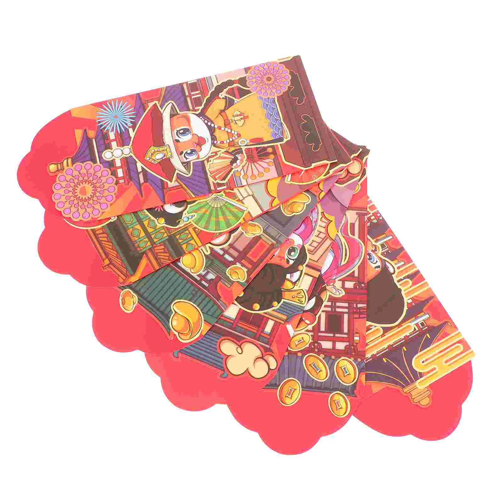 

6 шт., маленькие красные конверты с надписью «год Тигра»