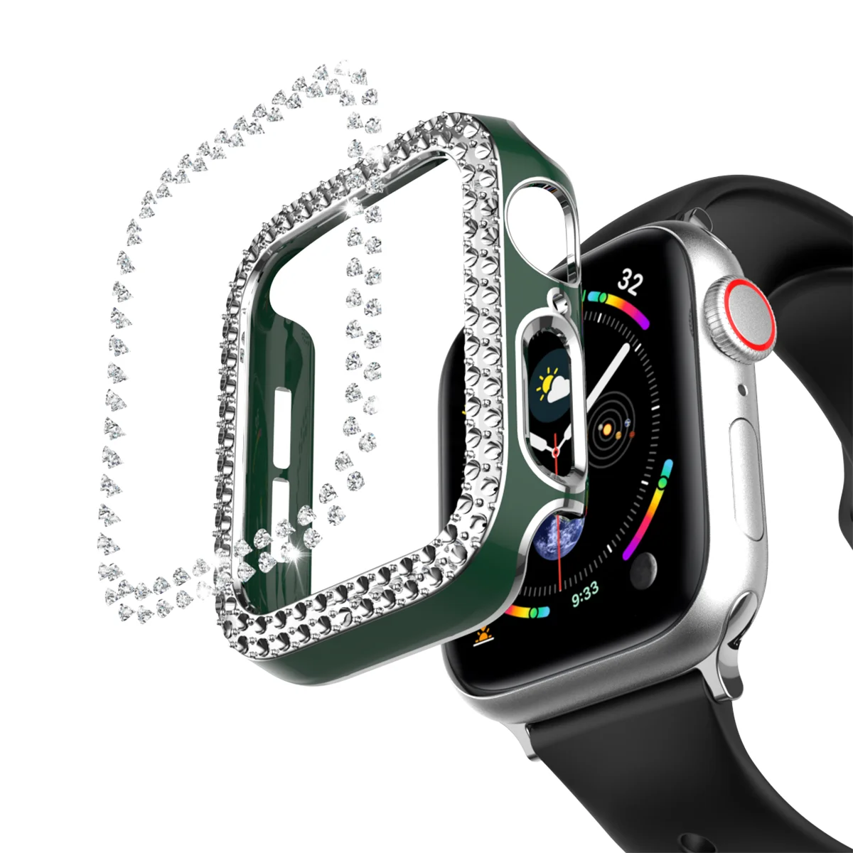 Роскошный чехол для часов Apple Watch 44 мм 40 42 38 поликарбонатный Iwatch серии 6 5 SE 4 3 2 1 с