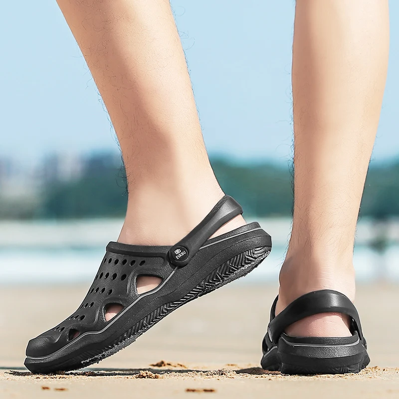 Новинка лета 2021 мужские сандалии легкие пляжные тапочки EVA Нескользящие мюли для