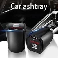 high end car ashtray metal liner with blue led light for seat toledo leon exeo mk3 mk2 5f ateca altea seat car accessories