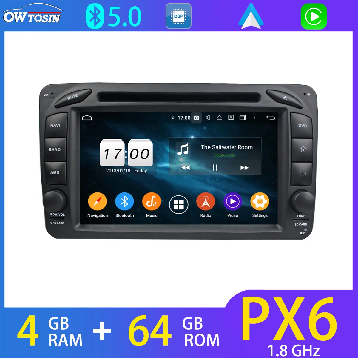 PX6 4 + 64G GPS Android 10 Автомобильный плеер для Mercedes Benz C G CLK Class W203 C209 Viano Vito W639 W463 радио 4G LTE