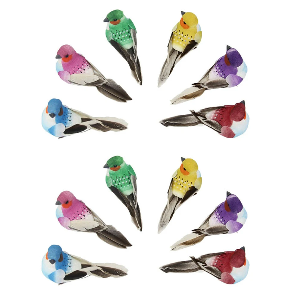 12 шт./компл. Искусственные Птицы пенные перья птица Рождественская елка Декор