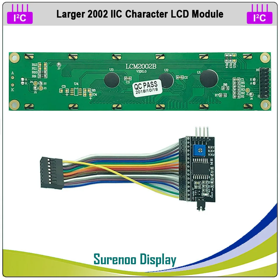 Последовательный большой ЖК модуль IIC / I2C TWI 2002 202 20*2 символа желтый зеленый синий