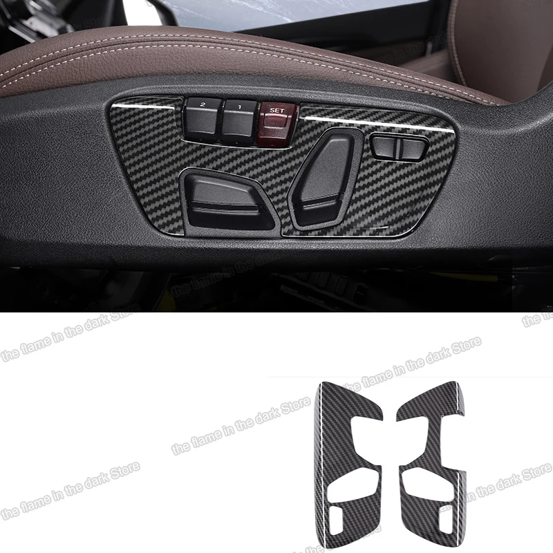 

Lsrtw2017 Carbon Fiber Car Seat Adjust Panel Trims decoration for Bmw X1 X2 F48 F39 2016 2017 2018 2019 2020 2021 218i F45 f46