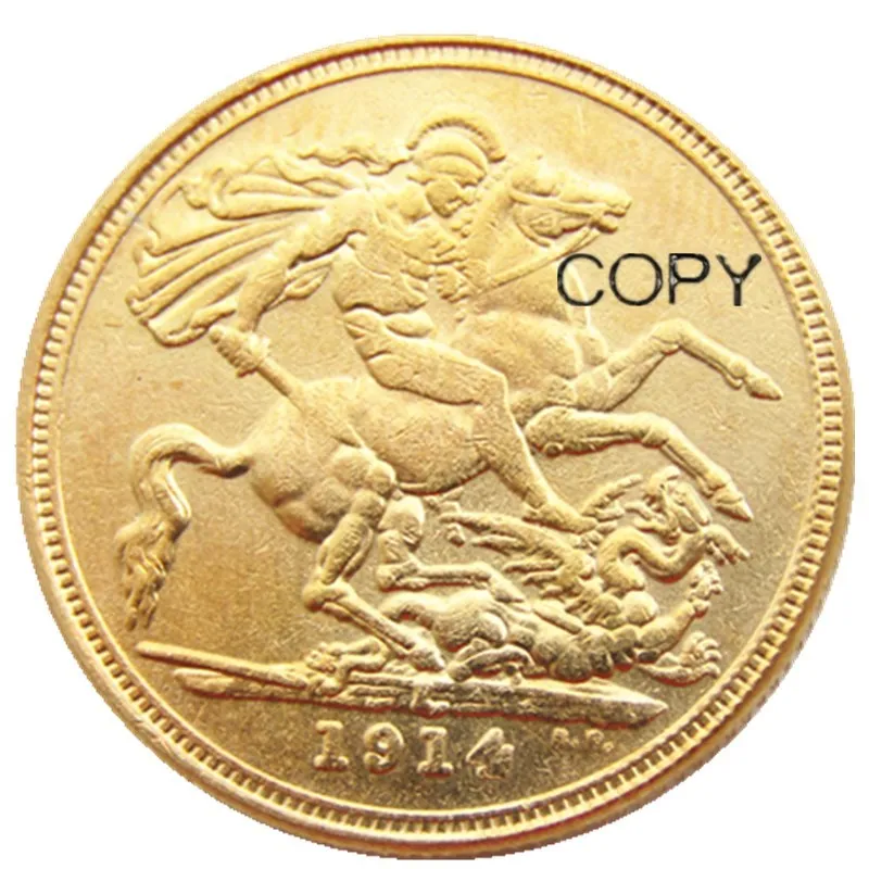 United Kingdom 1 Sovereign A set of (1911- 1919) 7pcs Gold Plated Copy Coins | Дом и сад