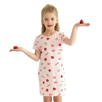 childrens cotton short sleeved nightdress summer girls cotton pajamas baby childrens home service 7010 13