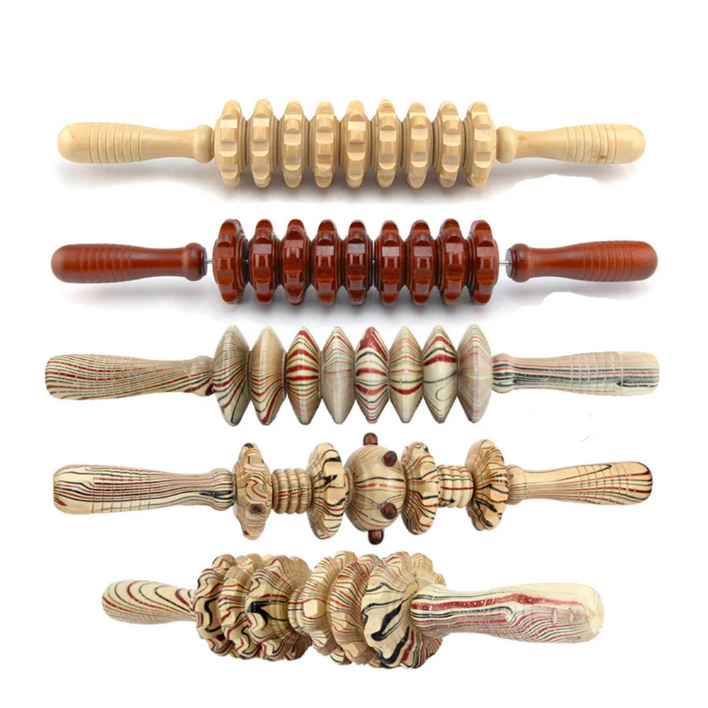 Тренажерный зал Спорт полная кожа деревянная роликовая палочка инструмент для