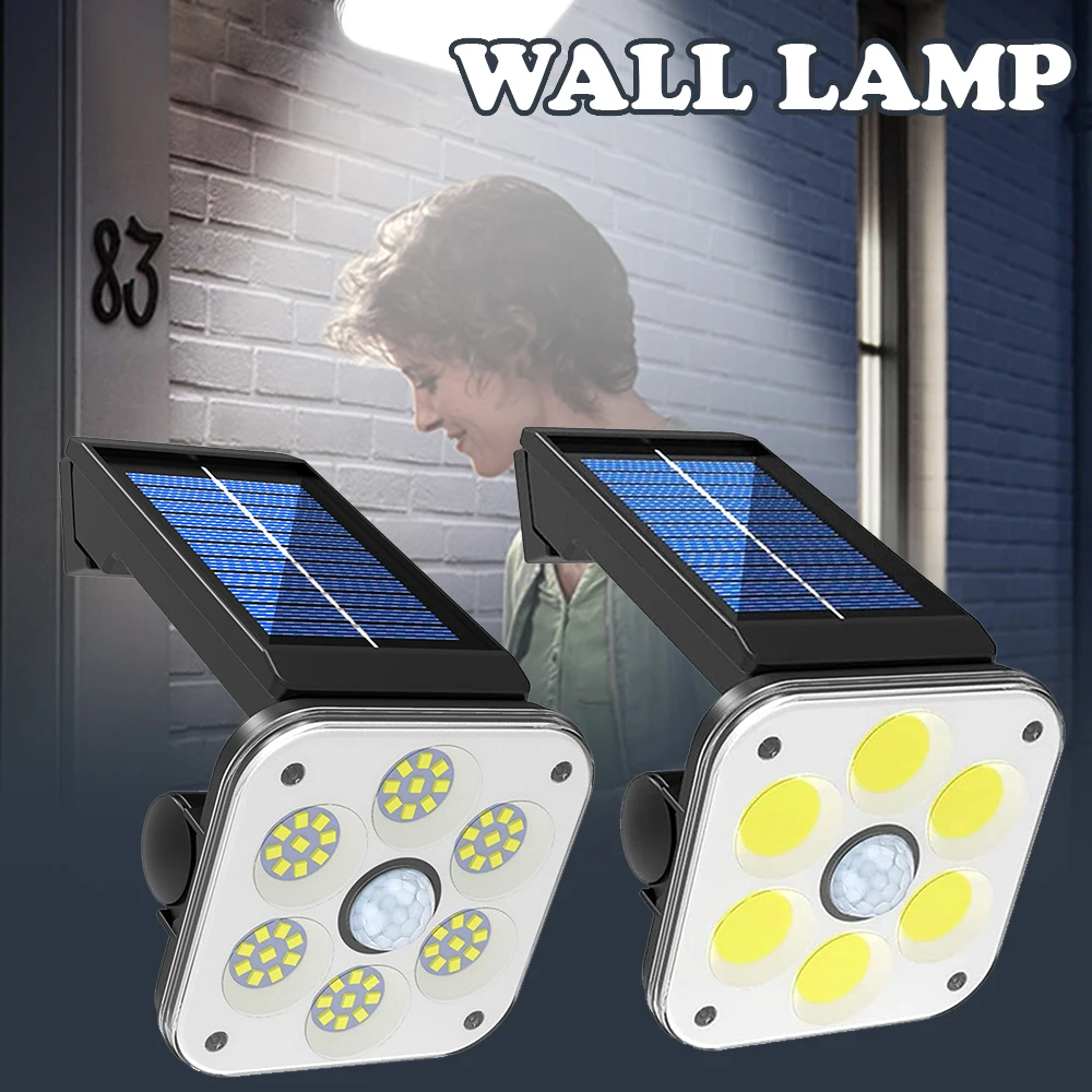 

Садовый настенный светодиодный светильник на солнечной батарее с датчиком движения, водонепроницаемый настенный светильник на солнечной ...