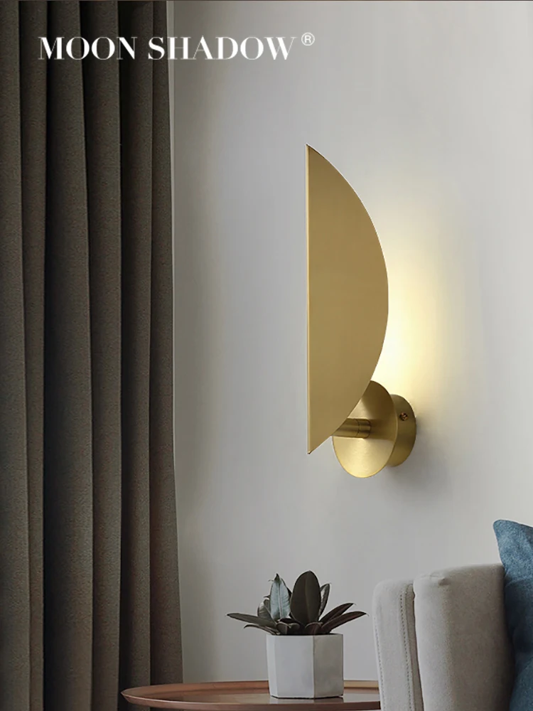 Настенная Светодиодная лампа MOONSHADOW полностью латунный светильник в