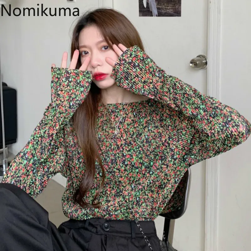 Базовые Футболки Nomikuma женские повседневные Модные Винтажные топы с круглым