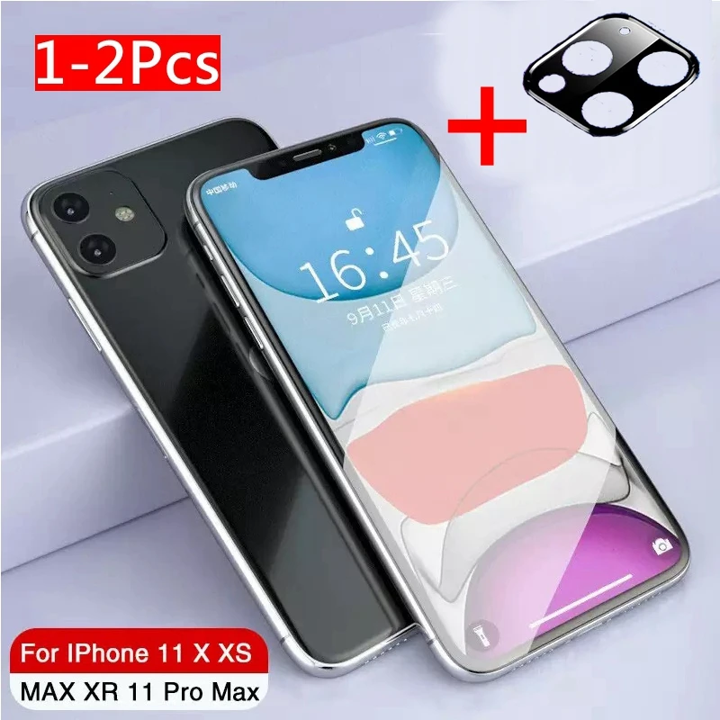 Закаленное защитное стекло с полным покрытием для iPhone 11 Pro Max 3D пленка объектива