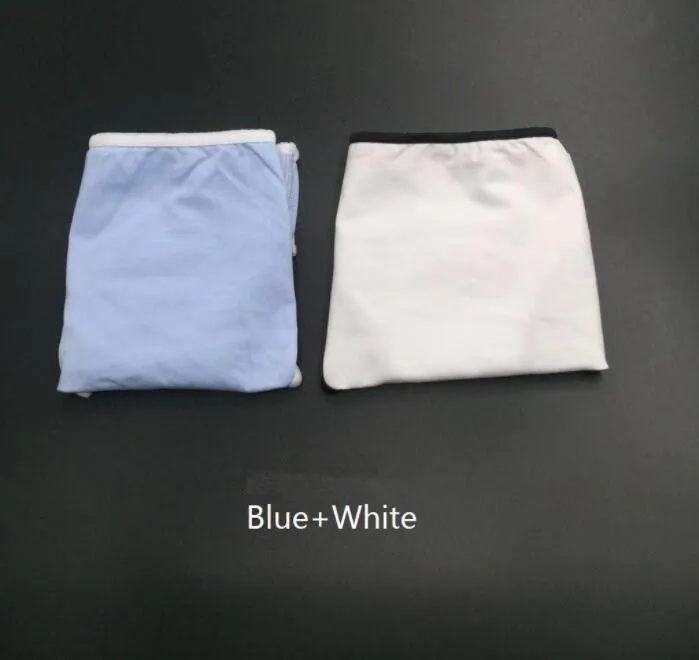 blue white 2 шт. для женщин, спортивные шорты для йоги, сексуальное нижнее белье с низкой талией, стринги с буквенным принтом, хлопковые Бесшовные женские трусы - Цвет: blue white