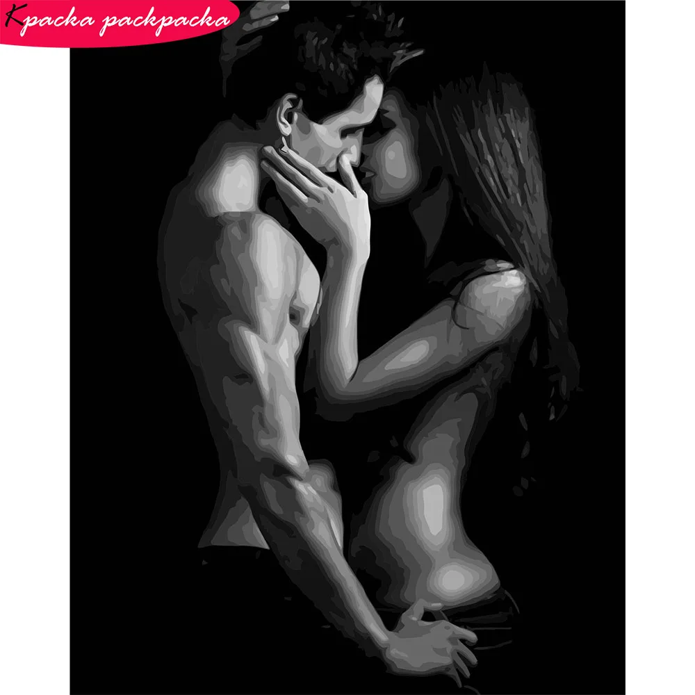

DIY Sexy Lovers Hug Figure Painting Coloring By Numbers Kit No-Frame Canvas 19.7x15.7inch Hand Painted Christmas Gift VA-1550