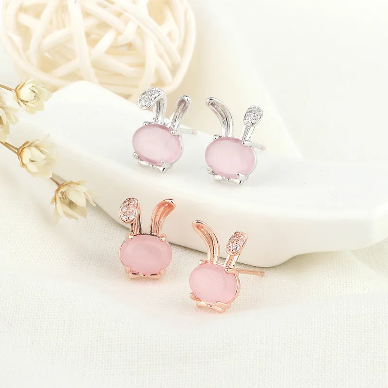 Натуральный розовый нефритовый халцедон агат 925 серебряные серьги гвоздики