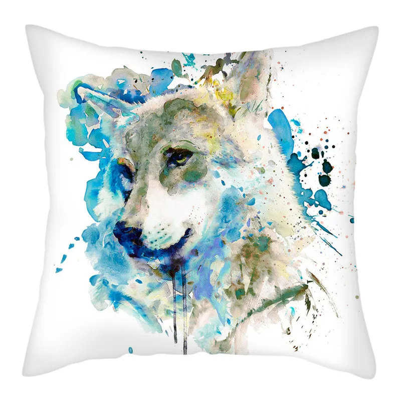 Fuwatacchi Fierce Wolf Фото Чехлы для подушек дикая лампа украшение дома диван стул