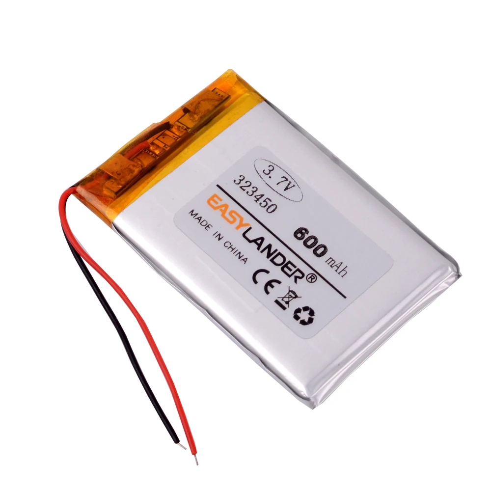 323450 3 7 V 600mAh перезаряжаемый литий полимерный аккумулятор для SONY MP3 игровой плеер