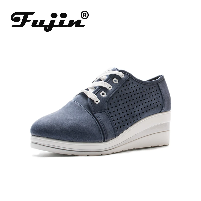 Fujin/женская модная повседневная обувь Новинка Женская на танкетке Дышащая