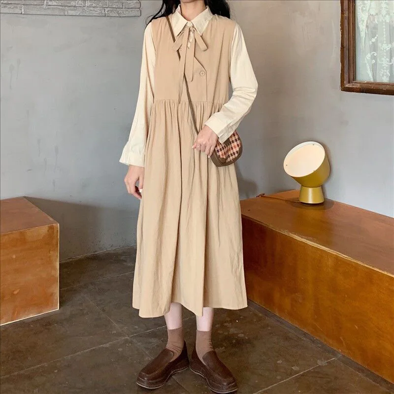 

Early Women's Clothing Two-Piece Female 155 Small Autumn Hyun Elegant Suit Skirt Ins Fairy Long Dress