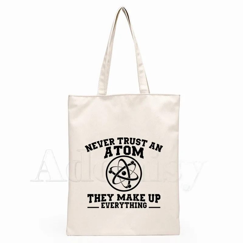 Женская Складная Холщовая Сумка на плечо Never Turst An Atom Экологичная сумка для