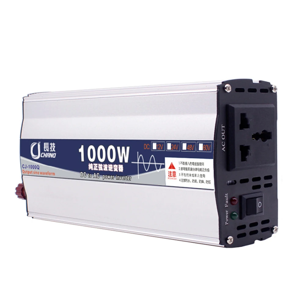 

600W 1000W 12V 24V To 220V Surge Protection Portable Home Use Power Inverter Pure Sine Wave Supply Car Transformer Practical