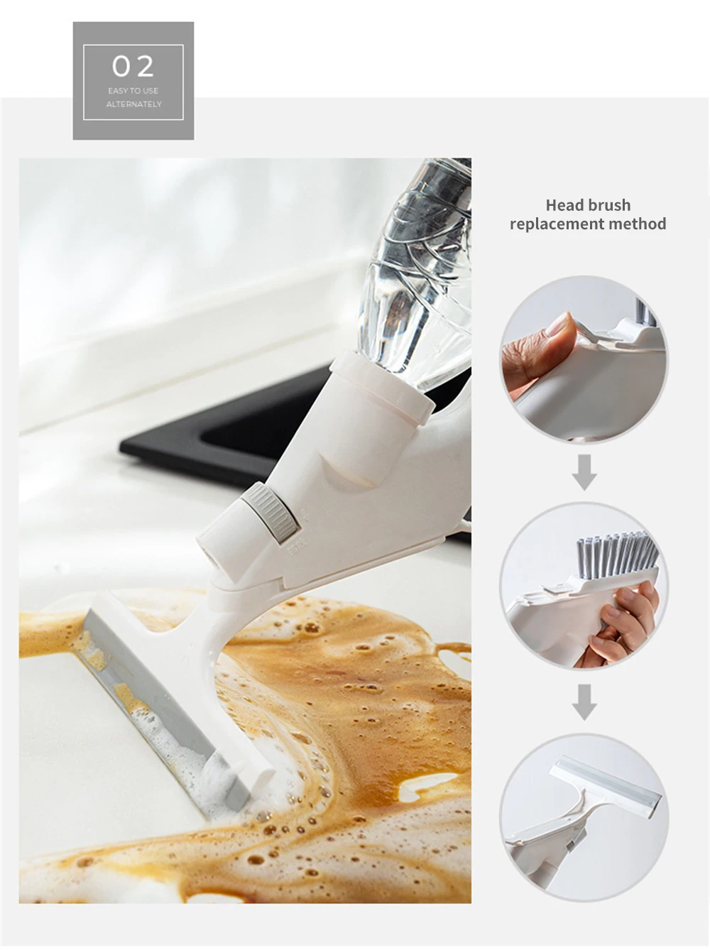 

4Pcs/set Kitchen Cleaning Tools Sponge Wipe Window Wiper Glass Cleaner Brush Multifunctional Sprayable Cleaning Tools Wiper
