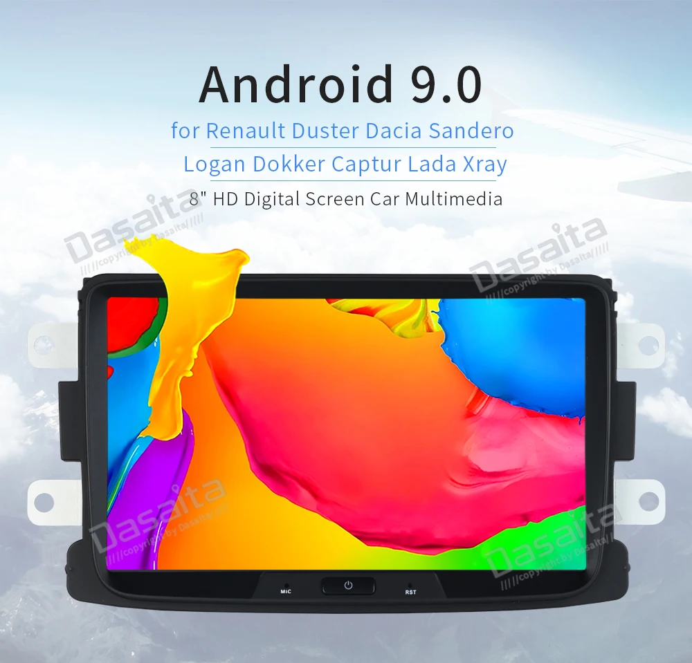 " HD цифровой сенсорный экран 1080P видео Android 9,0 автомобильное радио gps для Renault Duster Dacia Sandero Captur Lada Xray 2 Logan 2