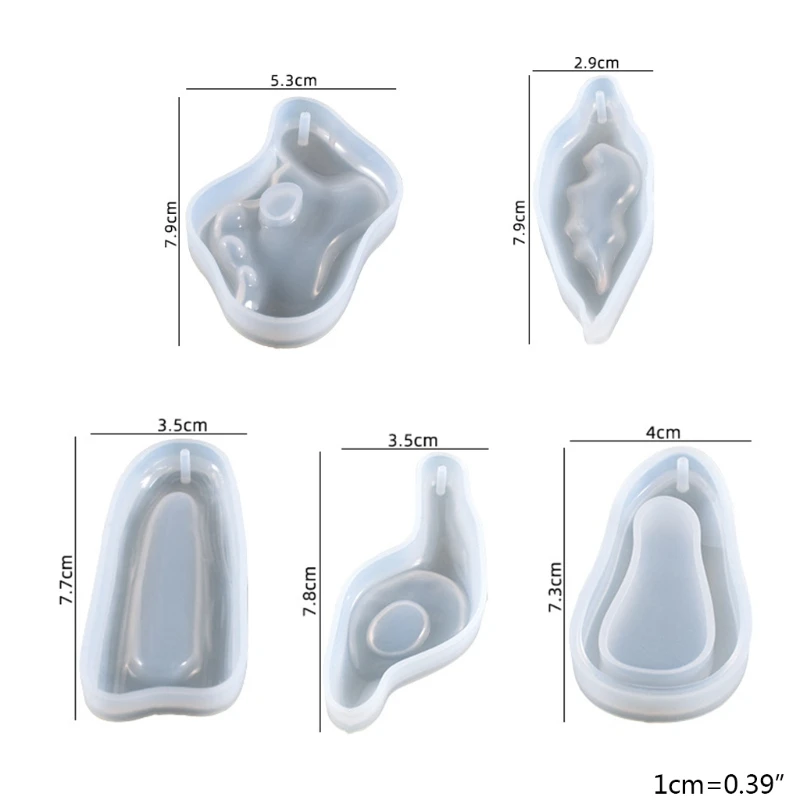 

L5YA Irregular 3D Resin Silicone Molds DIY Embellishments Jewelry Making Material