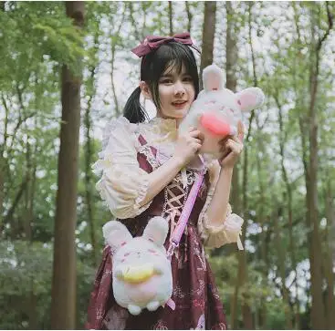 Женская сумка кролик Kawai мягкая плюшевая игрушка в стиле &quotЛолита&quot Портативная