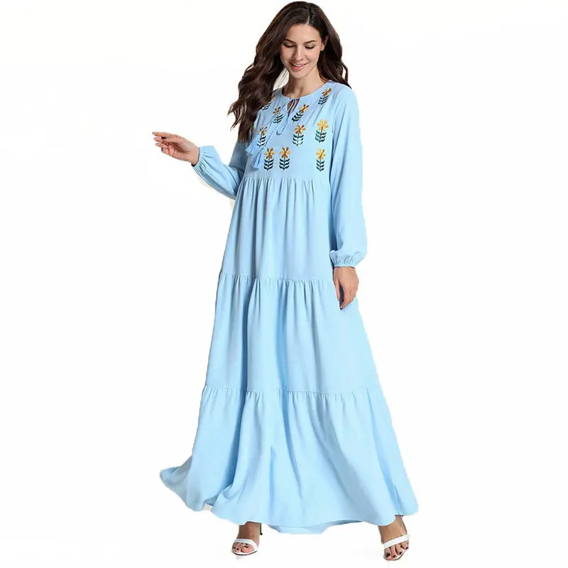 Женское платье в стиле бохо с вышивкой этническом стиле|Мусульманская одежда| |