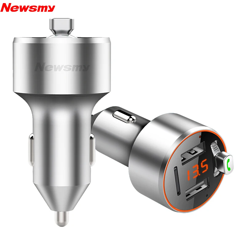 C68 портативный автомобильный Mp3 FM передатчик Bluetooth MP3 плеер Серебристый Металл