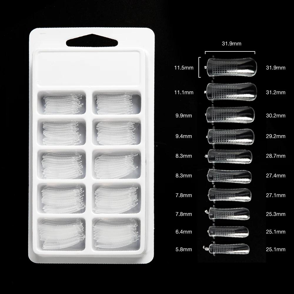 20/100 шт. Прозрачный полное покрытие для ногтей формы акриловые накладные ногти