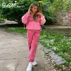 Джоггеры с кристаллами, брюки-карго, женские повседневные розовые спортивные брюки с высокой талией, свободные брюки в стиле Харадзюку, корейская мода, Iamhotty