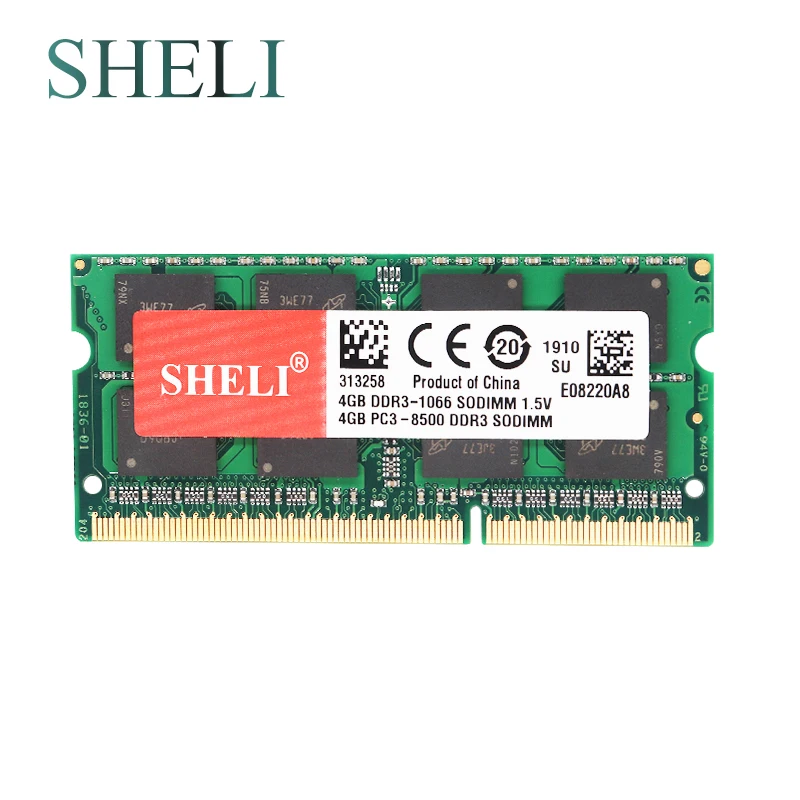 Шели 4 Гб 2RX8 PC3-10600S/PC3-12800S/PC3-8500S DDR3/DDR3L SDRAM(синхронное динамическое ОЗУ) 1066/1333/1600 МГц памяти ноутбука