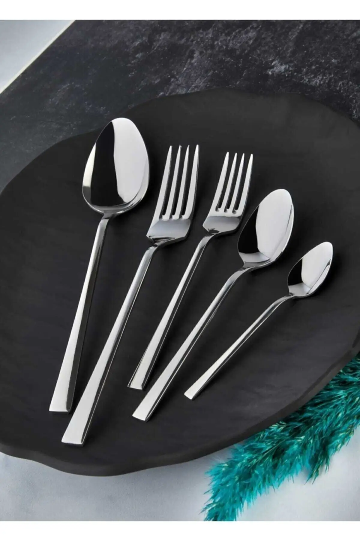 

Ksmet 60 Piece Aegean 12 Personality Steel Flat Fork Spoon Set Kit