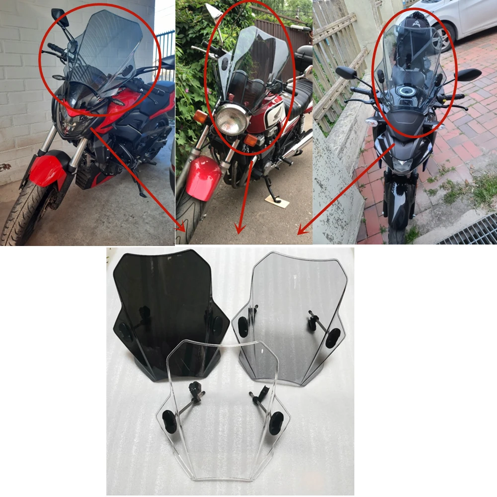 

Motorcycle Windshield Spoiler high quality acrylic plastic With stand Universal 3 color For BMW F800R 2009-2013 2010 2011 2012