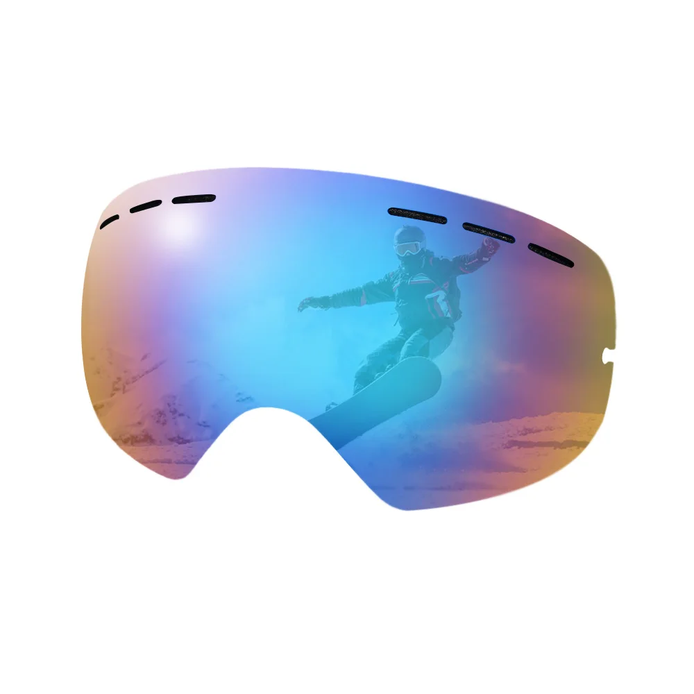 SKI BLUE LENS Двухслойные противотуманные лыжные очки для мужчин и женщин, спортивные лыжные очки, маска для катания на снегоходах, лыжах, очки от снега, очки для сноуборда - Цвет: SKI BLUE LENS