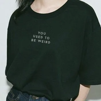 

2019 новое летнее платье ", который вы использовали, чтобы быть странные" Забавные футболки женские Tumblr футболка для женщин модная футболка по...