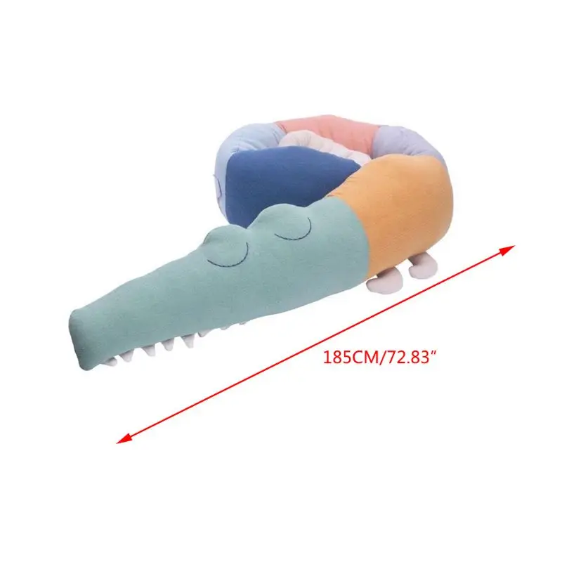 

185cm Newborn Baby Bed Bumper Cartoon Crocodile Animal Stuffed Doll Infant Crib Protector Pillow Cushion Nursery Props