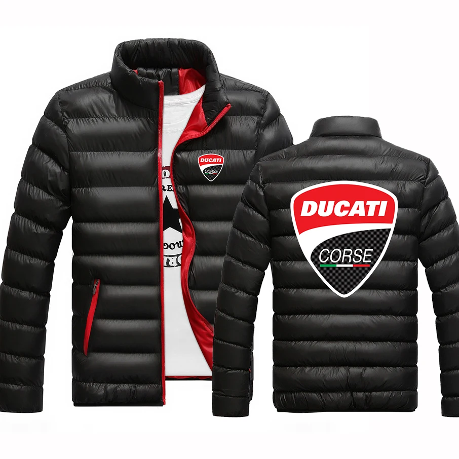 

DDUCATI Cotton 2021 Zipper Men's Winter Warm Jackets Solid Color Printed Zipper Coats College Hoodies Comfortable