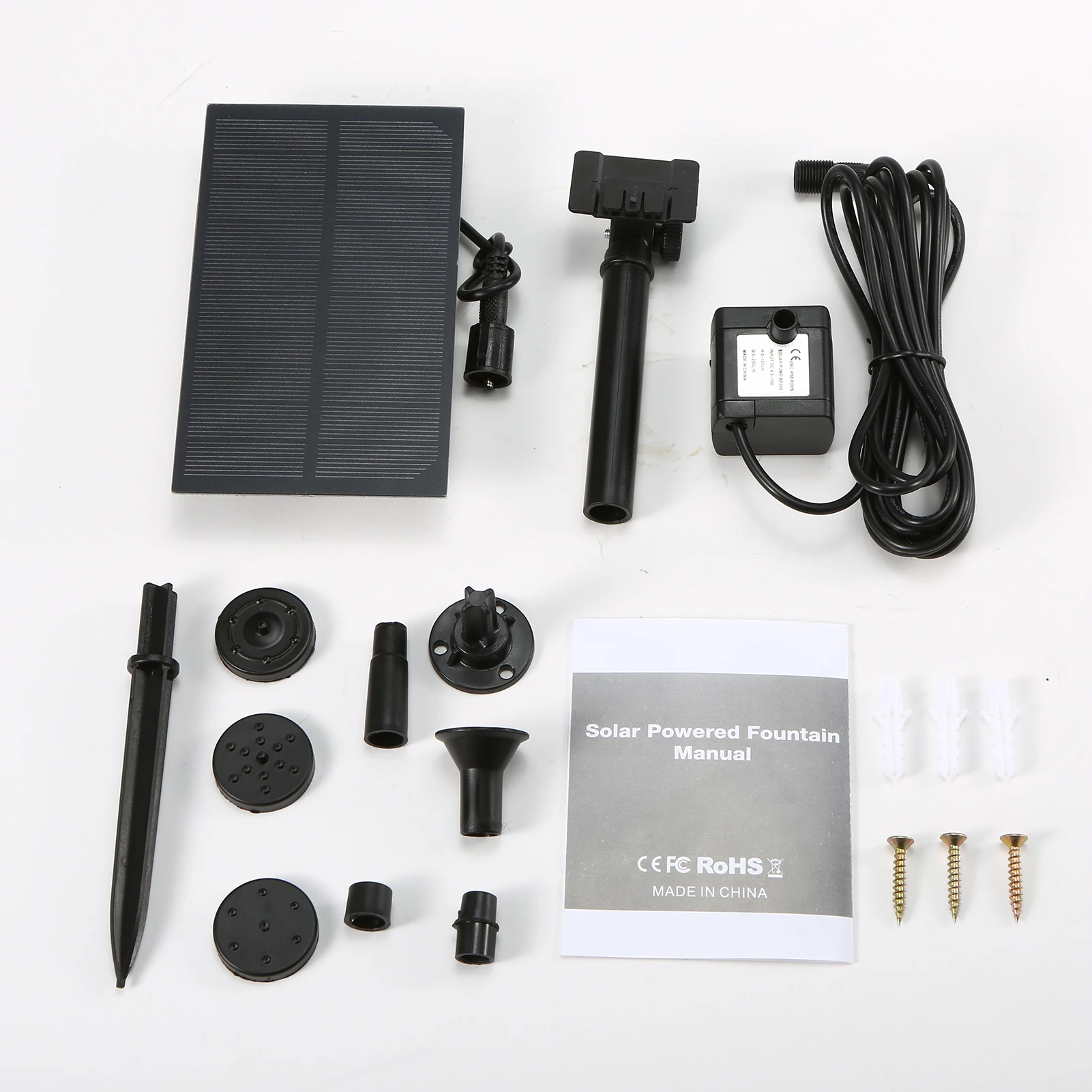 

Mini Solar Water Fountain Bird Solar Bath Fountain with Panel DIY Birdbath Garden Decoration Wall-mounted Plug-in ountain Pump