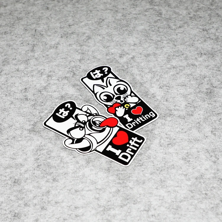 Виниловые Стикеры для автомобиля Японская надпись I Love Drift Turbocat графика наклейка