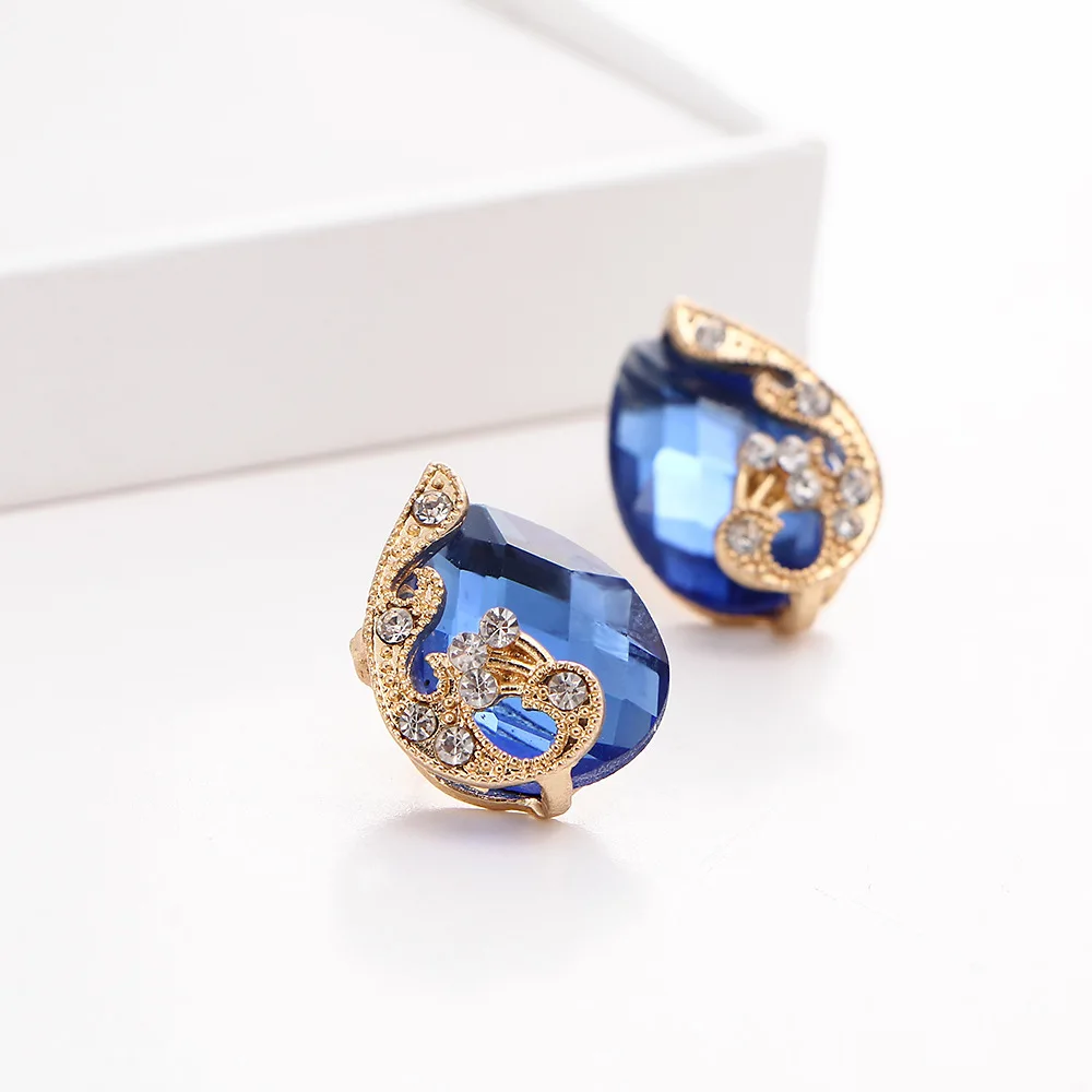 Элегантный стерлингового серебра Большой CZ кристалл кулон ожерелье серьги